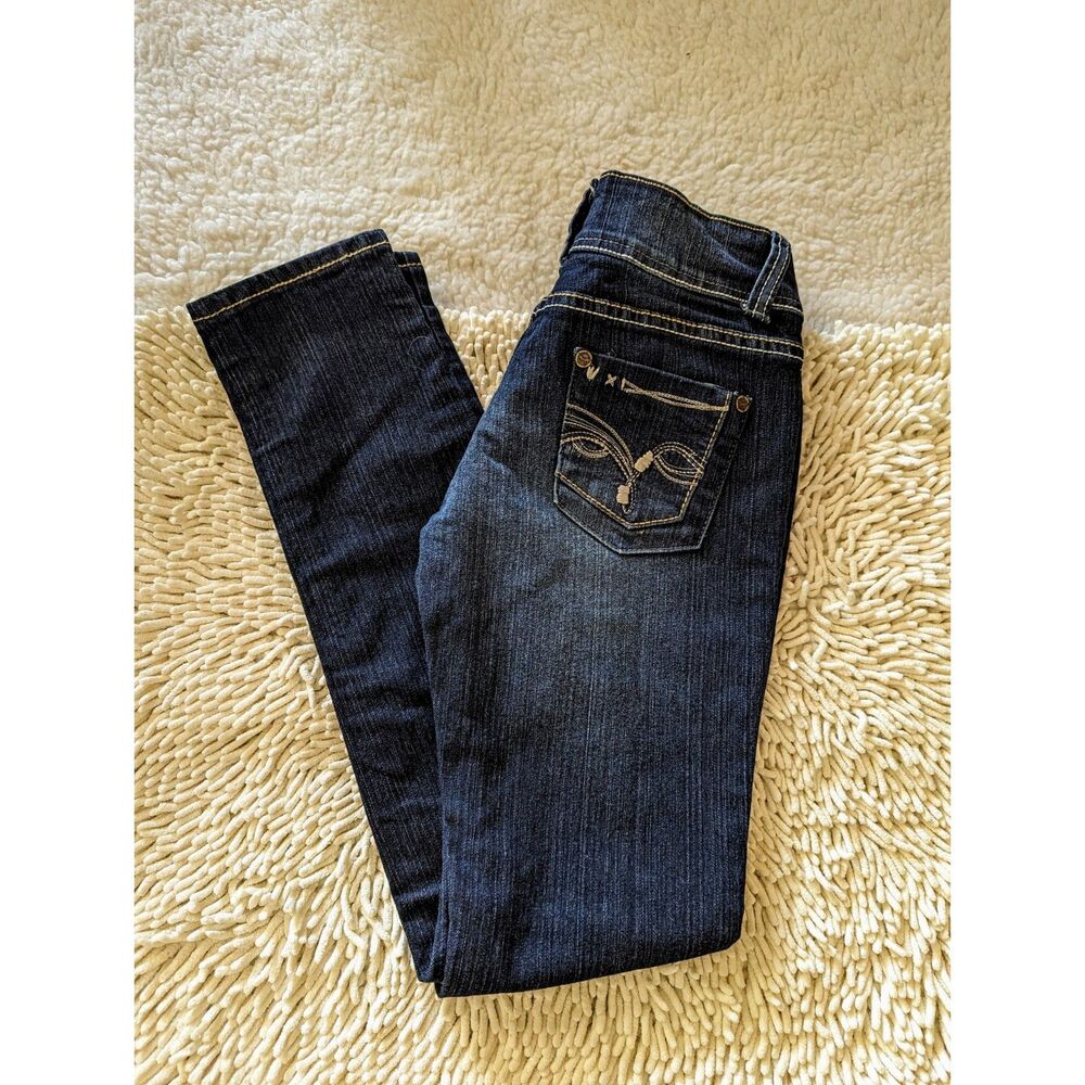 Eighty Eight Perfect Jeans Dark Wash Skinny Straight Double Button View 5
